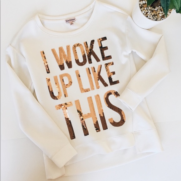 Juicy Couture Tops - Juicy Couture Ivory Sweatshirt Sequins
